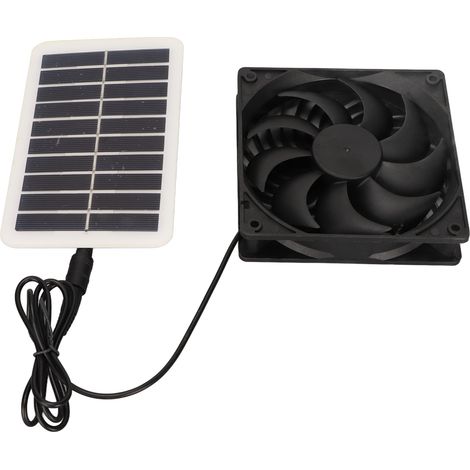 Panneau solaire 15W ventilateur d'extraction extérieur pour niche chien, ventilateur de ventilation alimenté par énergie solaire (sans batterie) (1/5)