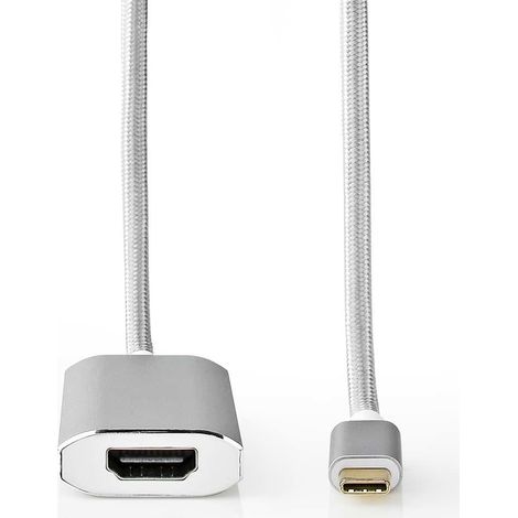 nedis CCTB64680AL20 cable adaptador USB-C HDMI plateado 2m