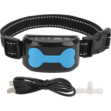 Collier de Dressage pour Chien Anti-Aboiement - Rechargeable, Étanche avec LED Bleue (1/5)