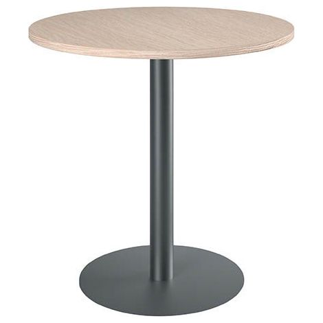 Table ronde 80 cm plateau hêtre piètement colonne anthracite Essens - Maxiburo