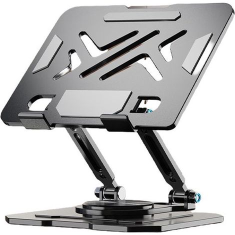 Laptopständer, 360° drehbar, teleskopierbar, höhenverstellbar, komplett aus Metall, multifunktional, faltbar, mit Kühlung (1/5)