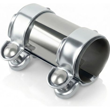 Collier de serrage pour tuyau d'échappement en acier inoxydable, connecteur de tuyau 55-125 mm, double collier de serrage universel pour tuyau d'échappement, adapté aux d'un diamètre de 55 mm (1/5)