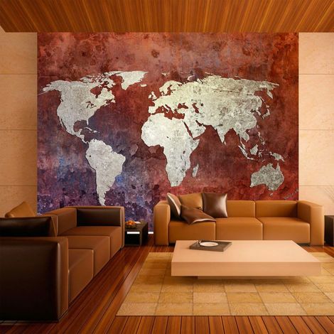 Papier peint continents de fer - 400 x 309 cm (1/4)