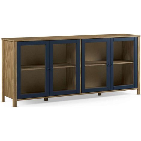 Mueble aparador 4 puertas modelo Alexis acabado cera/navy, 186cm(ancho) 80cm(alto) 40cm (largo) (1/5)