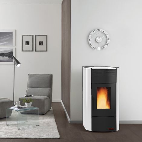 Thermopoele a' pellets La Nordica Extraflame Raffaella Idro en acier blanc 19,0 Kw pour thermopoele de 545 m