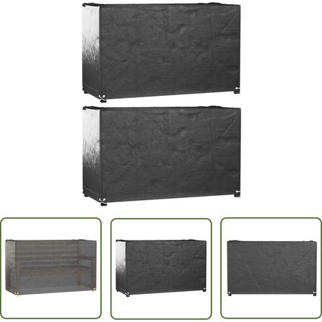 The Living Store Housses salon de jardin 2pcs 8œillets 170x94x70cm rectangulaire - Housse De Jardin - Housse De Mobilier Extérieur - Protection Meubles Jardin - Imperméable - Anti Uv (1/5)