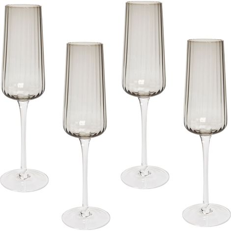 Champagnerflöten im 4er Set QUARTZ 230 ml Grau