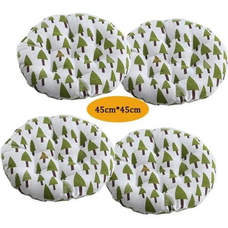 Lot de 4 Coussin de Chaise Coussins de Siège, Ronde Tatami Respirant Schéma Coussins de Chaise Galette de Chaise, 4545cm,Style F (1/4)