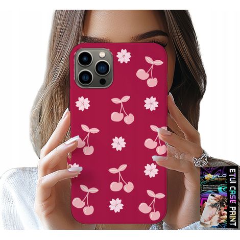 Funda para iPhone 12 Pro - cerezas, cerezas sobre fondo burdeos + lámina (1/5)