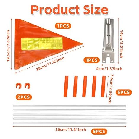 Children's Bicycle Safety Flags, Rods, 30 cm, Reflective Flag (1/4)