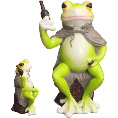 Gartentier Skulptur Figuren Froschstatue im Freien Miniatur