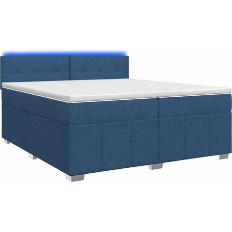 Maison Exclusive - Letto box spring con materasso Blu 200 x 200 cm Tessuto (1/5)