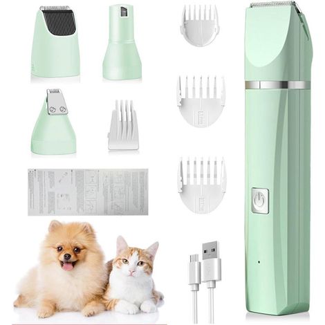 Filiyano-Tondeuse à cheveux sans fil 4 en 1 pour poils épais - conception silencieuse, livrée avec 7 accessoires et une lime à ongles en forme de (1/5)