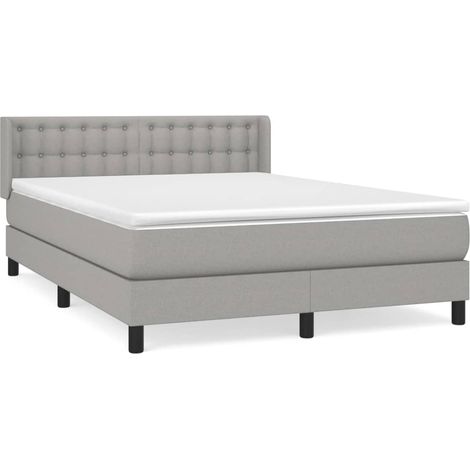 Maison Exclusive - Giroletto a Molle con Materasso Grigio Chiaro 140x190cm Tessuto