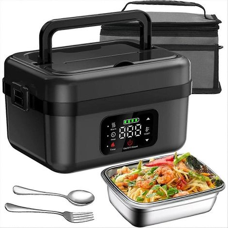 Portapranzo elettrico senza fili per adulti, scaldavivande autoriscaldante ricaricabile da 16000 mAh per ufficio C (1/5)