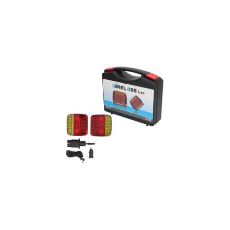 Kit de feux de remorque carrés sans fil étanches IP65 Couleurs rouge et jaune Installation magnétique rapide Tension DC5V (1/5)