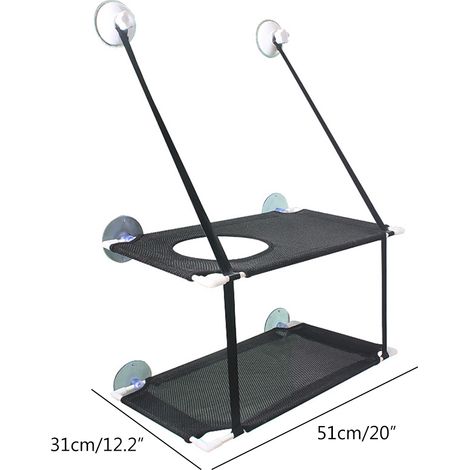 Hamac double couche pour chat, perchoir de fenêtre, ventouses puissantes, siège ensoleillé pour chat (1/5)