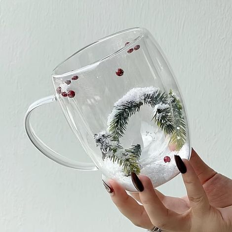 Tasse de Noël - Verres à Latte Macchiato Double Paroi, Tasses à Cappuccino et Café - Cadeau de Noël 350 ml (1/5)