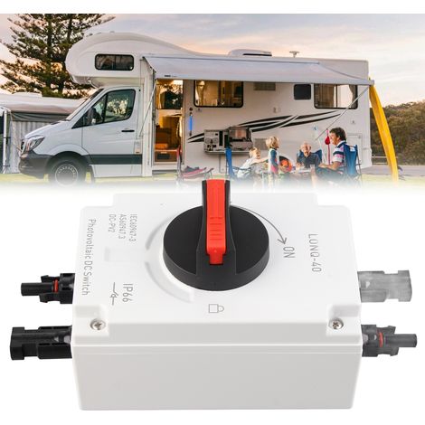 Interrupteur de sectionnement photovoltaïque CC 1500 V CC 32 A, isolateur, étanche IP66 pour systèmes de production d'énergie solaire, camping-cars, bateaux et systèmes solaires autonomes/connectés au (1/5)