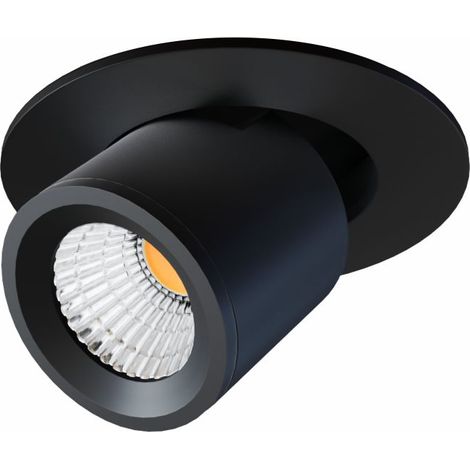 Spot encastré LED Nano Oxo R 4W, interrupteur CCT 45°, 2700K/3200K/4000K, noir mat - Spot professionnel orientable Beneito & Faure