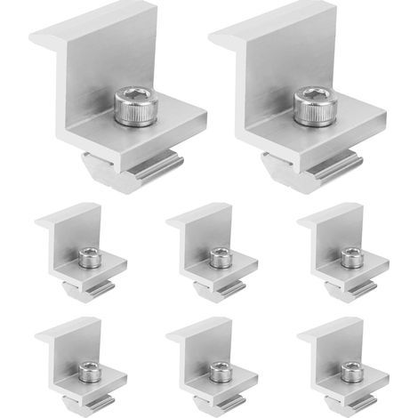 Lot de 8 Supports Panneau Solaire Aluminium 30mm Conception Z Toit Mur Bateau (1/5)
