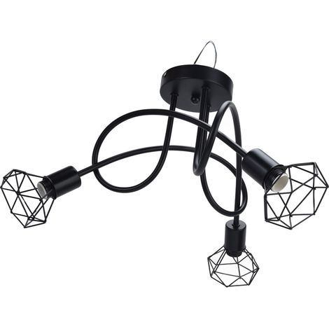 Lustre de Plafond à 3 Bras en Fer Forgé Creux pour Salon Salle à Manger Chambre, Ampoule E14 85‑265V