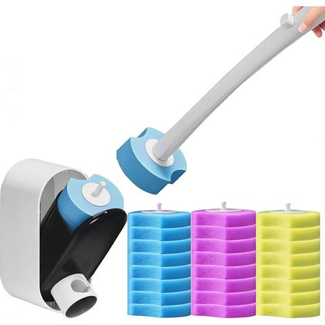 Brosse de Toilette Jetable, WC, BrosseToilette avec Têtes de Rechange (1/5)