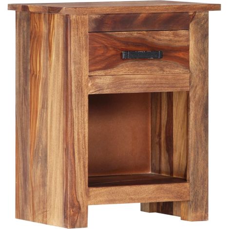 Mesita de noche cómoda mueble de dormitorio 40 x 30 x 50 cm madera maciza de sheesham 1402149