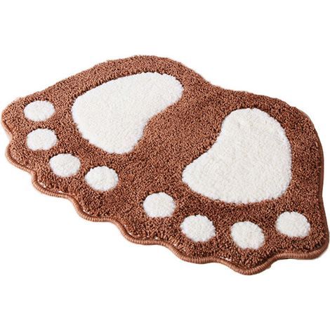 Rutschfeste Badematte, Duschmatte für große Füße, wasserabsorbierende Fußmatte (braun) (1/5)