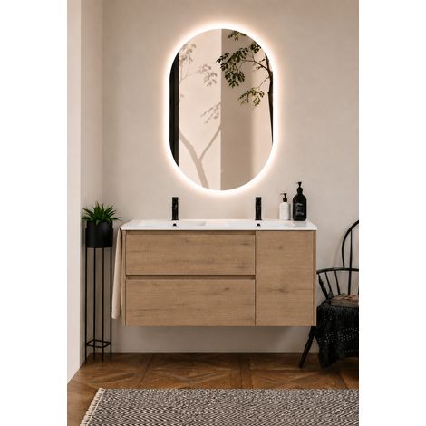 Badmöbel mit Waschbecken ORIGENBATH ITACA ohne Spiegel 120x45 cm Doppelwaschbecken Estepa (1/5)