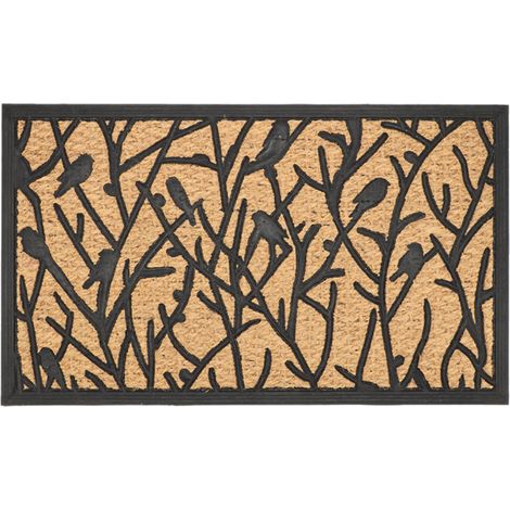 Paillasson en fibres de coco et caoutchouc avec motifs 75 x 45 cm Oiseau (1/4)