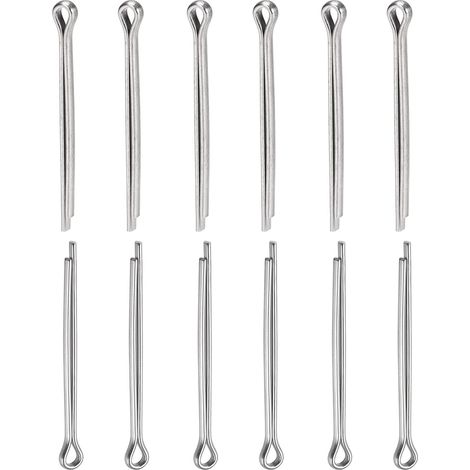 2.5mm x 35mm (DxL) Clavette Clip Broches - 30 Paquet - Bonne pour Machines - Acier Inox 304 Épingle à cheveux Attaches - Argent (1/5)