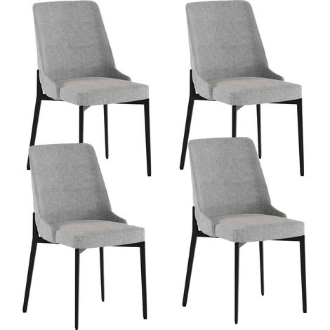 Set 4 Sedie Ambra 48x58,5x89 cm in Tessuto Easy-Clean Grigio Chiaro (1/5)
