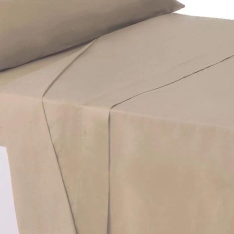 Drap dessus de lit - JUANIO - 270x210 cm - 52% polyester/48% coton - Anti-acariens - Beige