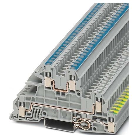 Conector de barra colectora de 5 hilos, 4 mm², gris/amarillo-verde, UTI 2.5-PE/L/N 3076030