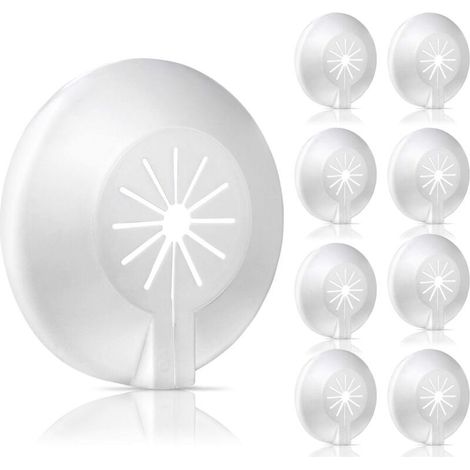 Lot de 8 rosaces pour radiateur – Rosace à clapet en plastique blanc – Diamètre 60 mm pour tuyaux de 8 à 22 mm – Montage ultrarapide (1/5)
