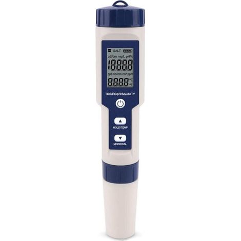 Testeur numérique de qualité de l'eau 5 en 1 avec TDS/EC/PH/salinité/température (1/4)