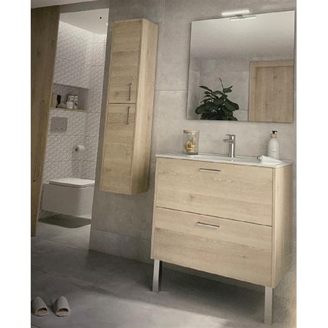 Meuble de salle de bains - Urban (2 tiroirs - 800 mm ) - Coloris: chêne naturel