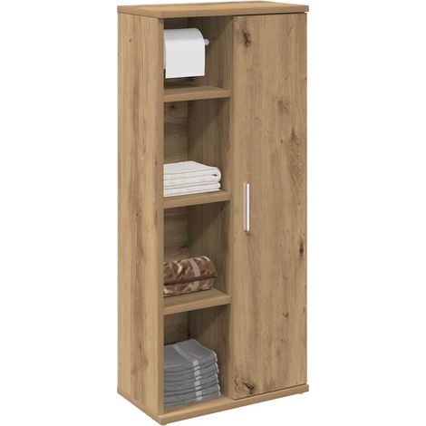 Badezimmerschrank mit Rollenhalter Artisan-Eiche 39x22x90 cm (1/5)