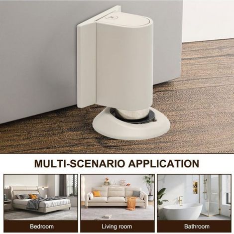 Butoir De Porte - Magnétique Réglable Jusqu'à 22 mm - Pour Sol Carrelage Bois Stratifié - Fixation Adhésive Et Vis - 1 Pièce (1/5)