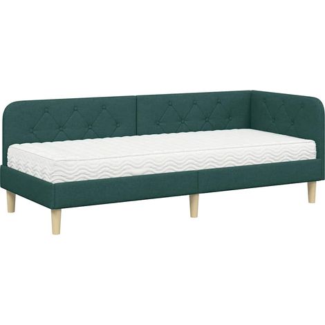 Maison Exclusive - Estructura de cama en esquina Verde oscuro 80