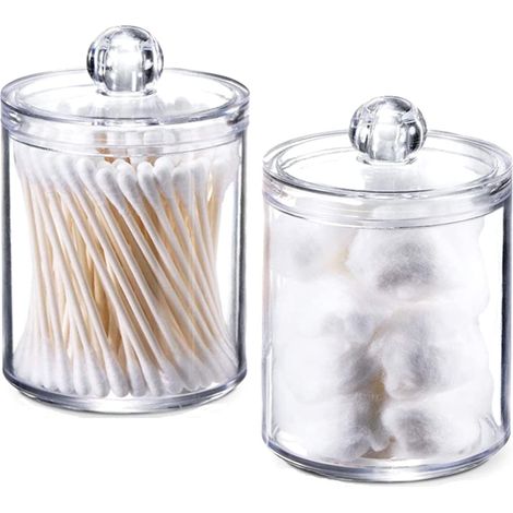 2 Pièce Boite Rangement Tige, Couvercle étanche, Matériau PS, Pour Salle De Bain, Salon (1/5)