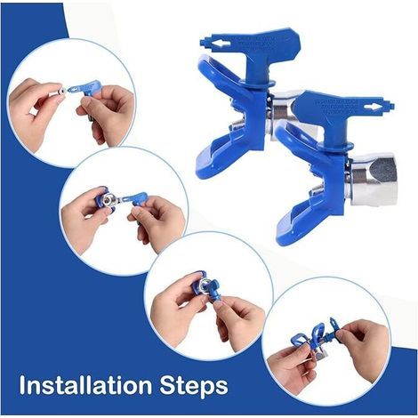 Buse Airless pulvérisation Réversible, 2X Buse siège Garde, Accessoires Buse Airless pour Pistolet à Peinture Haute Pression (Tapez 211, 315, 417, 517, 515, 523) (1/4)