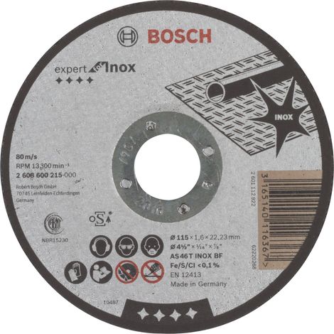 BOSCH 2608600215 Disco corte recto Expert Inox AS 46 T INOX BF 115 16