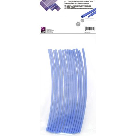 TRU COMPONENTS T1902CA020 Schrumpfschlauchsortiment Blau 1.50 mm 0.50 mm Schrumpfrate:3:1 15 St. (1/2)