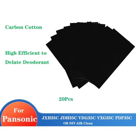 (20 pièces) Filtres en coton et charbon actif pour purificateur d'air (400 x 217 x 5 mm), compatibles avec les modèles JXH35C, JDH35C, VDG35C, VXG35C et PDF35C. (1/4)