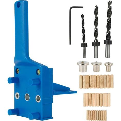 Jeu de 41 gabarits de perçage de tenons, guides de rejet de tenons en bois avec butées parallèles, jeu de gabarits de perçage de tenons avec dispositif de centrage de tenons de 6mm/8mm/10mm (1/5)