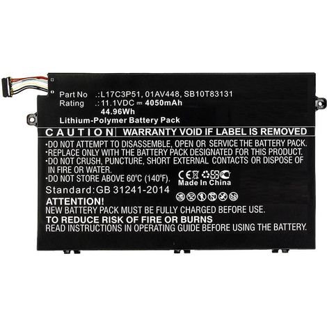 CoreParts Batería para portátil Lenovo 40W Li-ion, 11,1V 3,6Ah, ThinkPad E14, E15, E490, E580, mbxle-BA0217