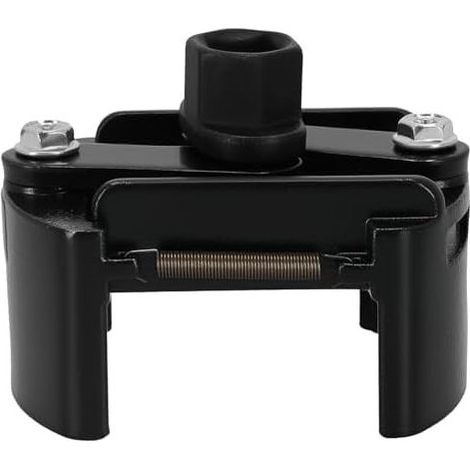 Verstellbarer 1/2"-Ölfilterschlüssel, Messbereich 80-105 mm, Werkzeug für Auto und Motorrad, zweiarmige Ausführung, schwarz - (1/5)