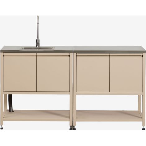 Cocina modular de exterior de 2 piezas con fregadero y almacenaje en acero Savona SKLUM (1/5)